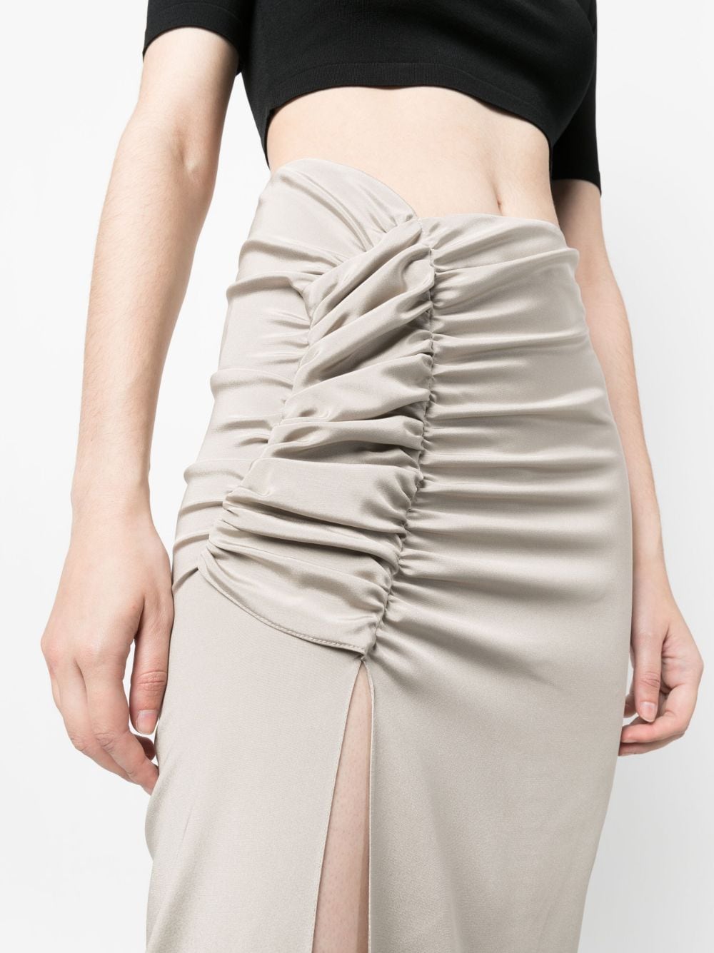 Shop The Mannei Asymmetric-design Maxi Skirt In Neutrals