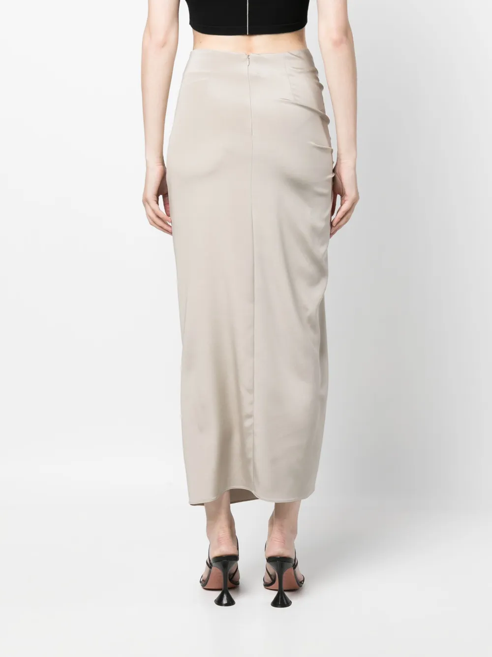 Shop The Mannei Asymmetric-design Maxi Skirt In Neutrals