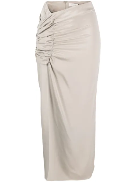 The Mannei asymmetric-design maxi skirt