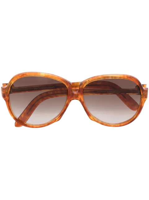 Saint Laurent Pre-Owned lentes de sol ovaladas 1970