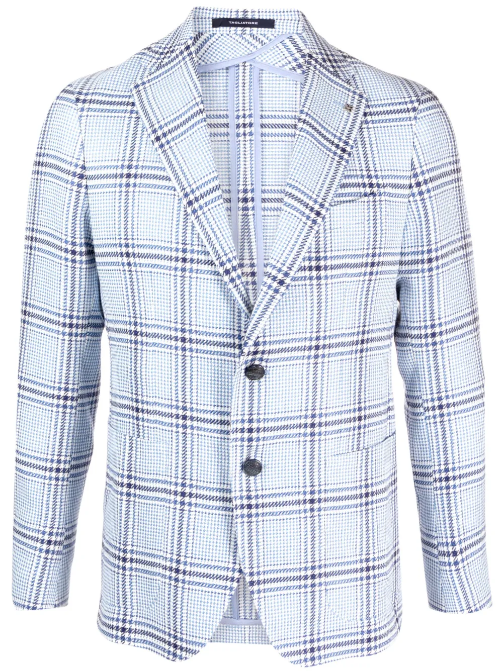Tagliatore blazer boutonné à carreaux - Bleu Tagliatore blazer boutonné à carreaux - Bleu
