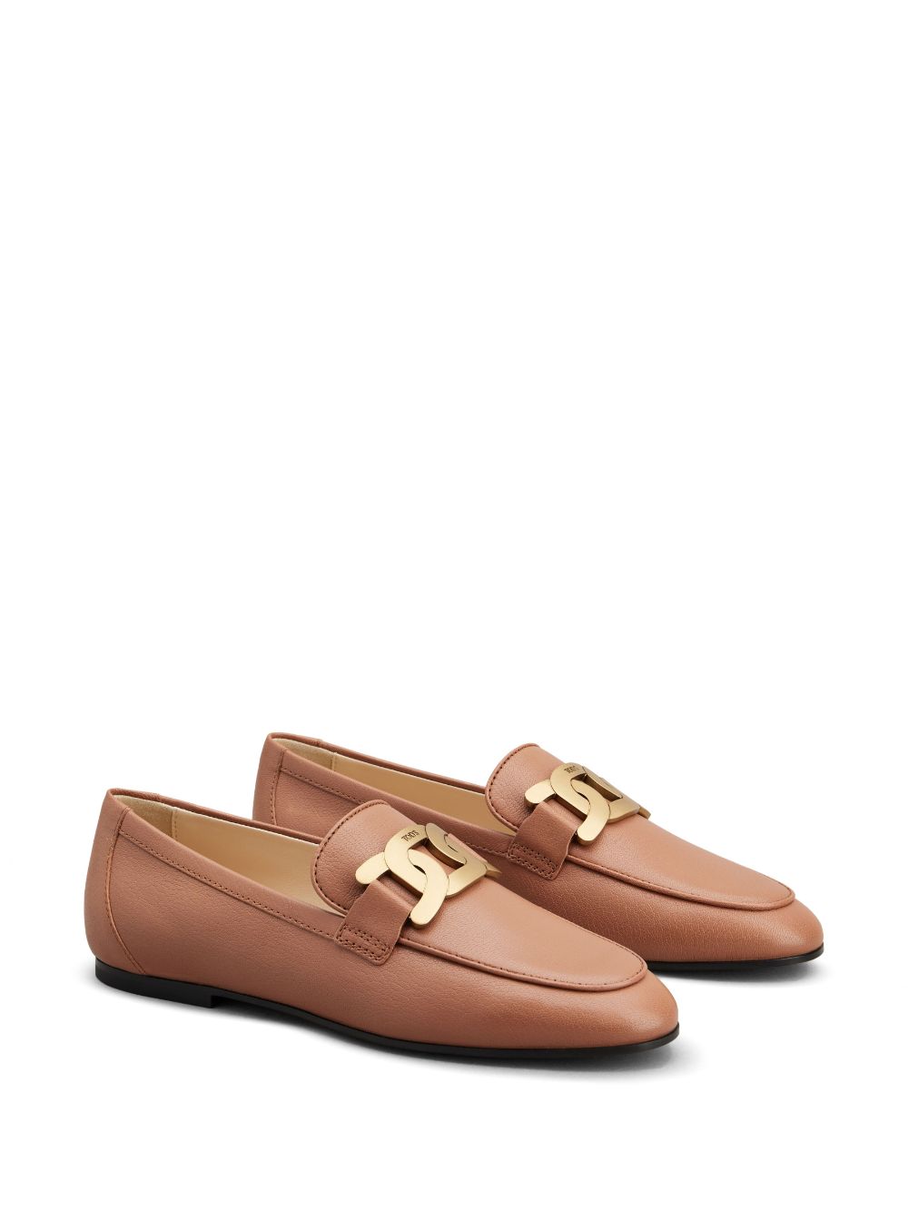 Shop Tod's Logo-engraved Leather Loafers In Brown