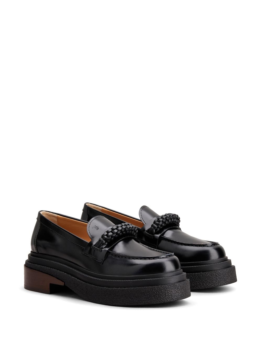 Image 2 of Tod's almond-toe leather loafers