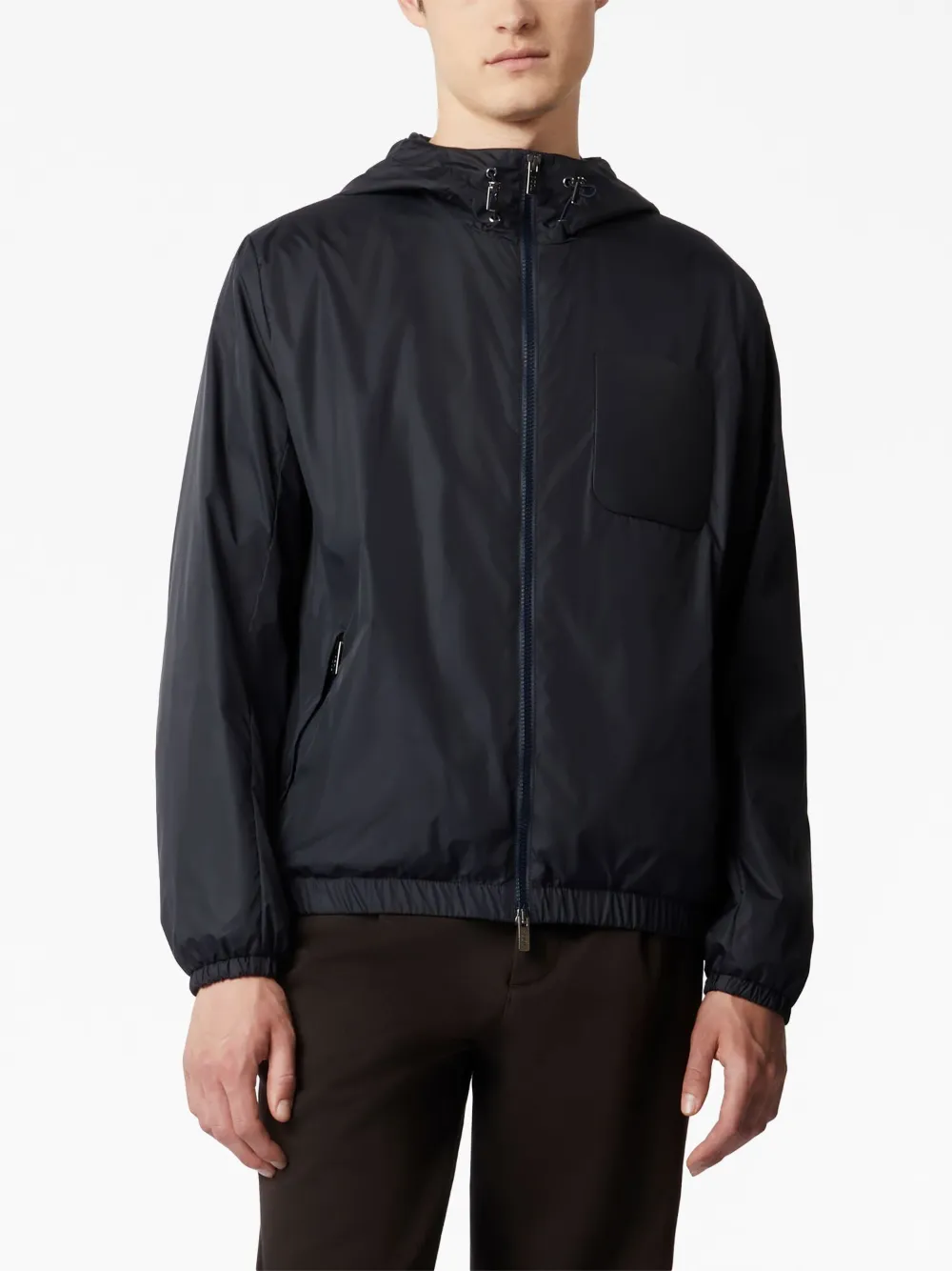 Tod's logo-embroidered windbreaker jacket - Blue