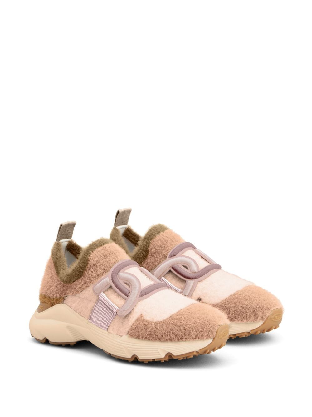 Shop Tod's Kate Slip-on Faux-fur Sneakers In Pink