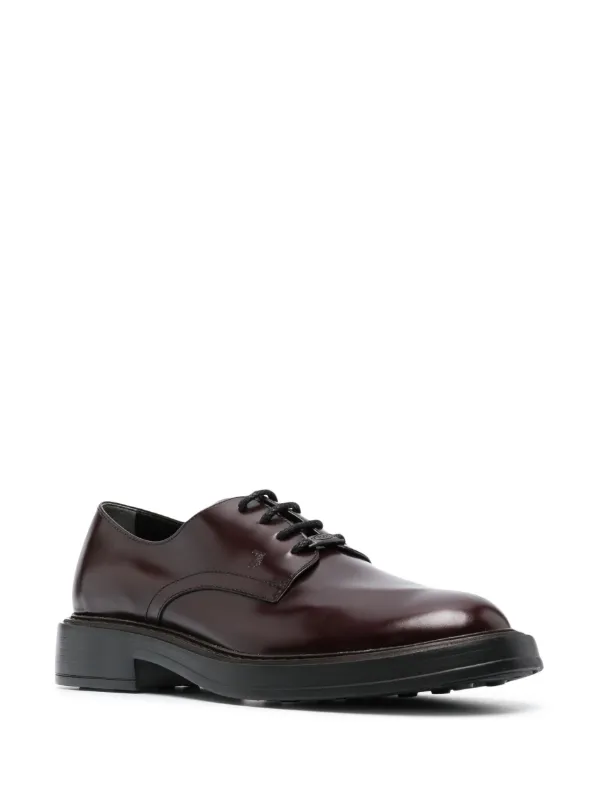 【送料&関税込】Tod's Round Toe Lace-up Sneakers Man BROWN Red Dot Sneakers in Leather XXM79K0Z280S969MS607