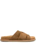 Buttero interwoven-design leather slides - Brown