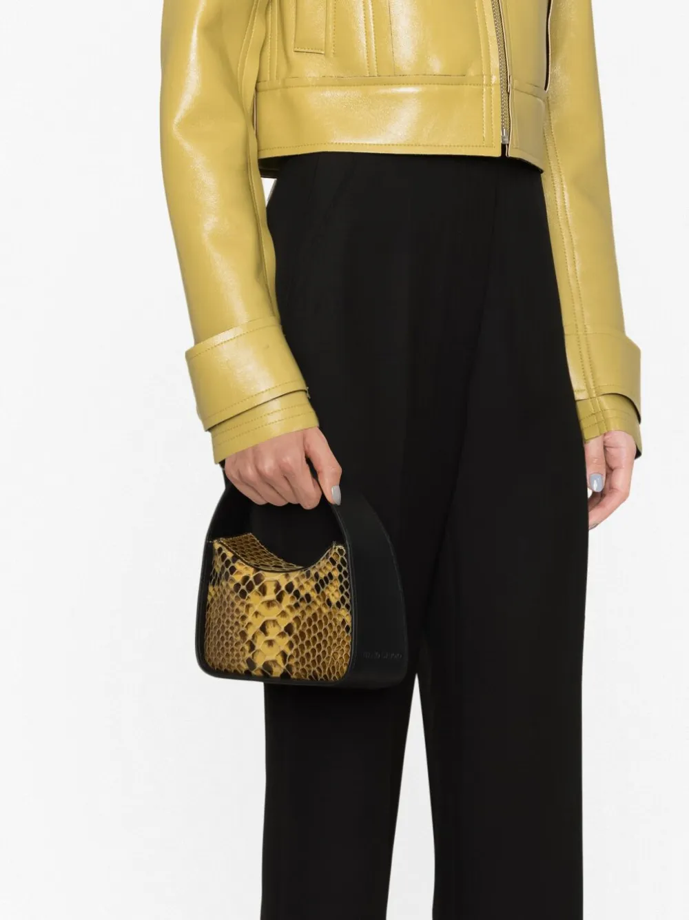 Stand Studio Millie Snake-effect Faux-leather Mini Bag In Neutrals