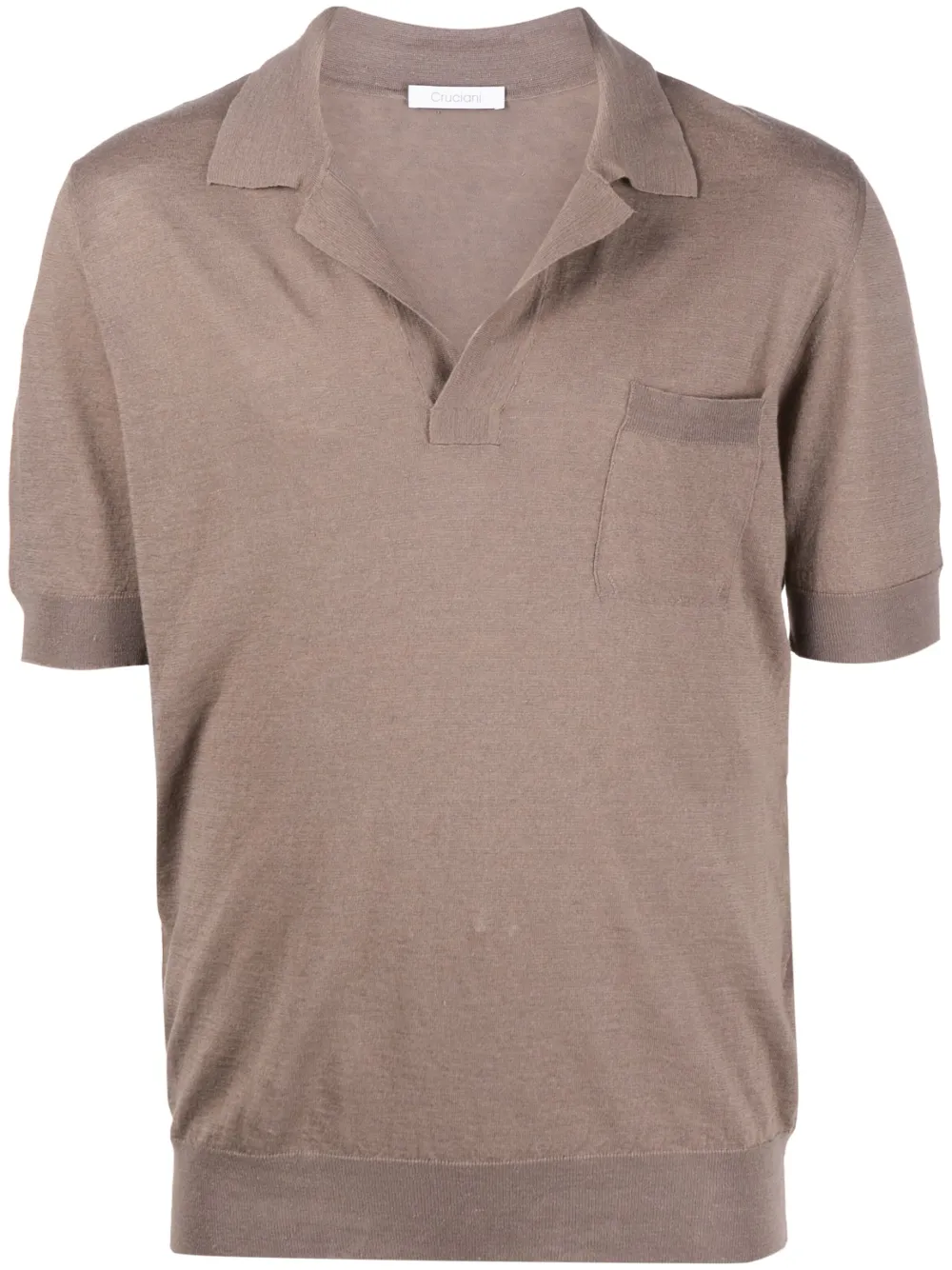 Cruciani short-sleeve slub-texture polo shirt