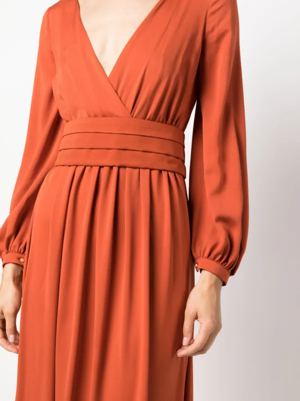 ワンピース MAX MARA Women Mid Skirts 2511221054600 009 RED Max Mara pleated-waist Maxi Dress | Orange | FARFETCH