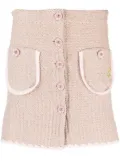 CORMIO Chiara flower-buttons mini skirt - Neutrals