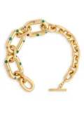 Rabanne XL Link rhinestone-embellished choker - Gold