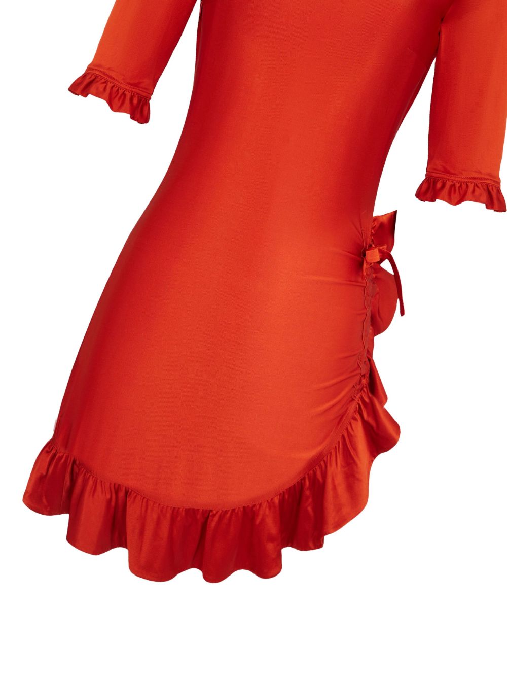 Paco Rabanne asymmetric flamenco minidress - Rood