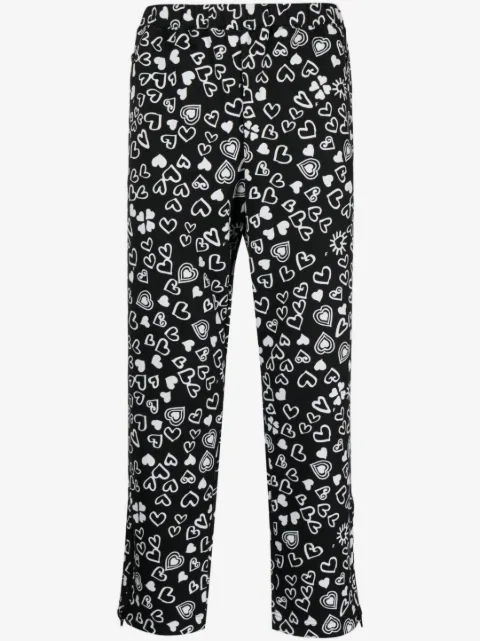 Black Comme Des Garçons heart-print cropped trousers