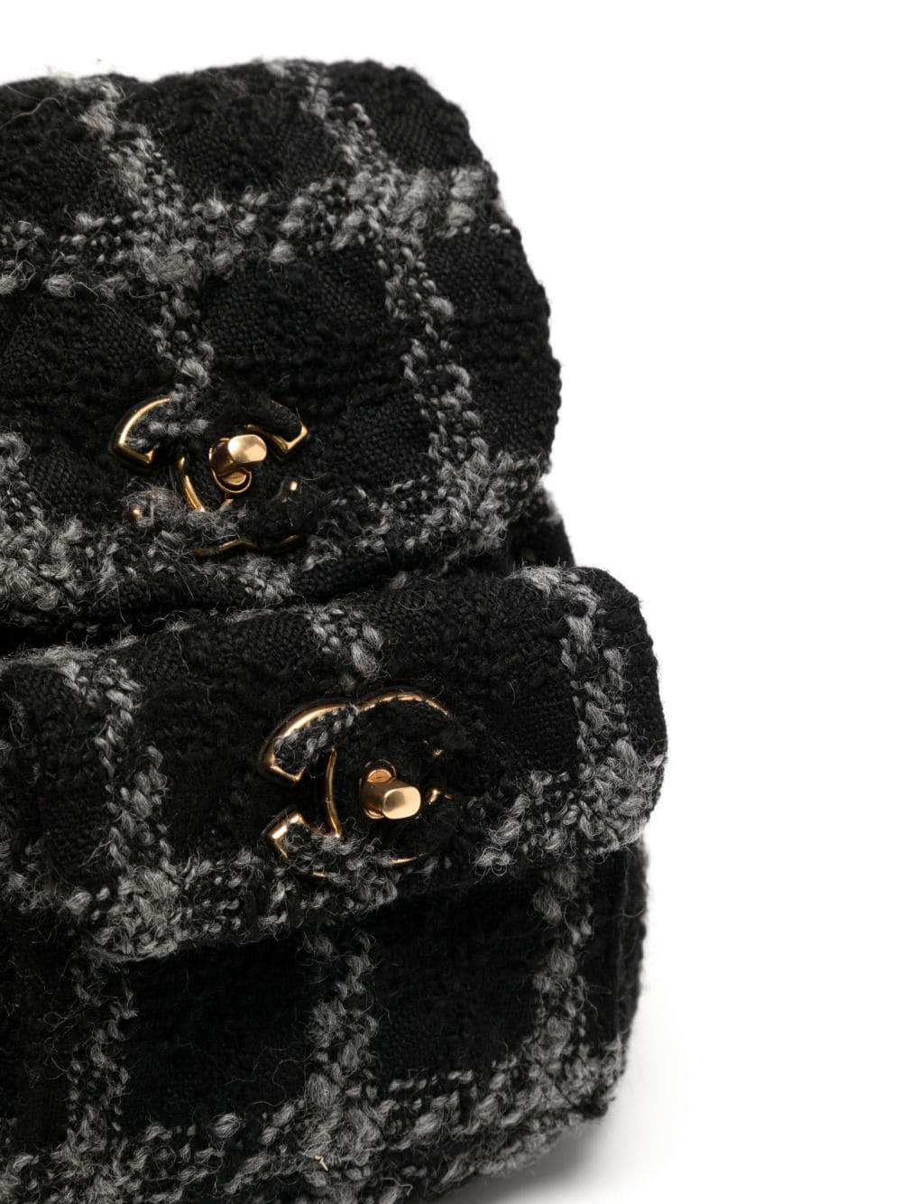 Chanel Pre-owned Tweed Duma Backpack - Black
