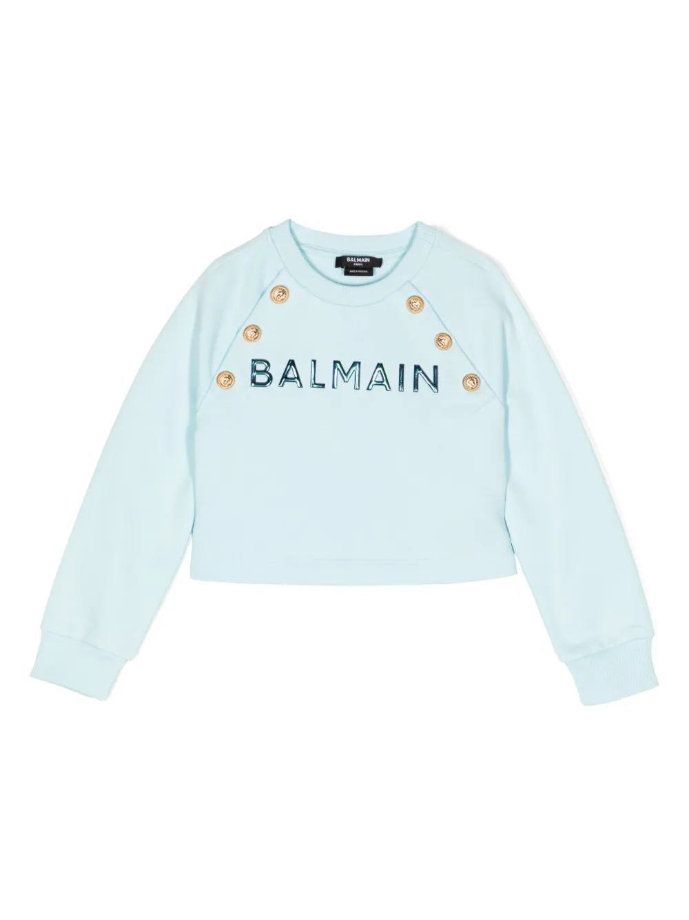Balmain Kids 3D-logo cotton sweatshirt | Blue | Image 1