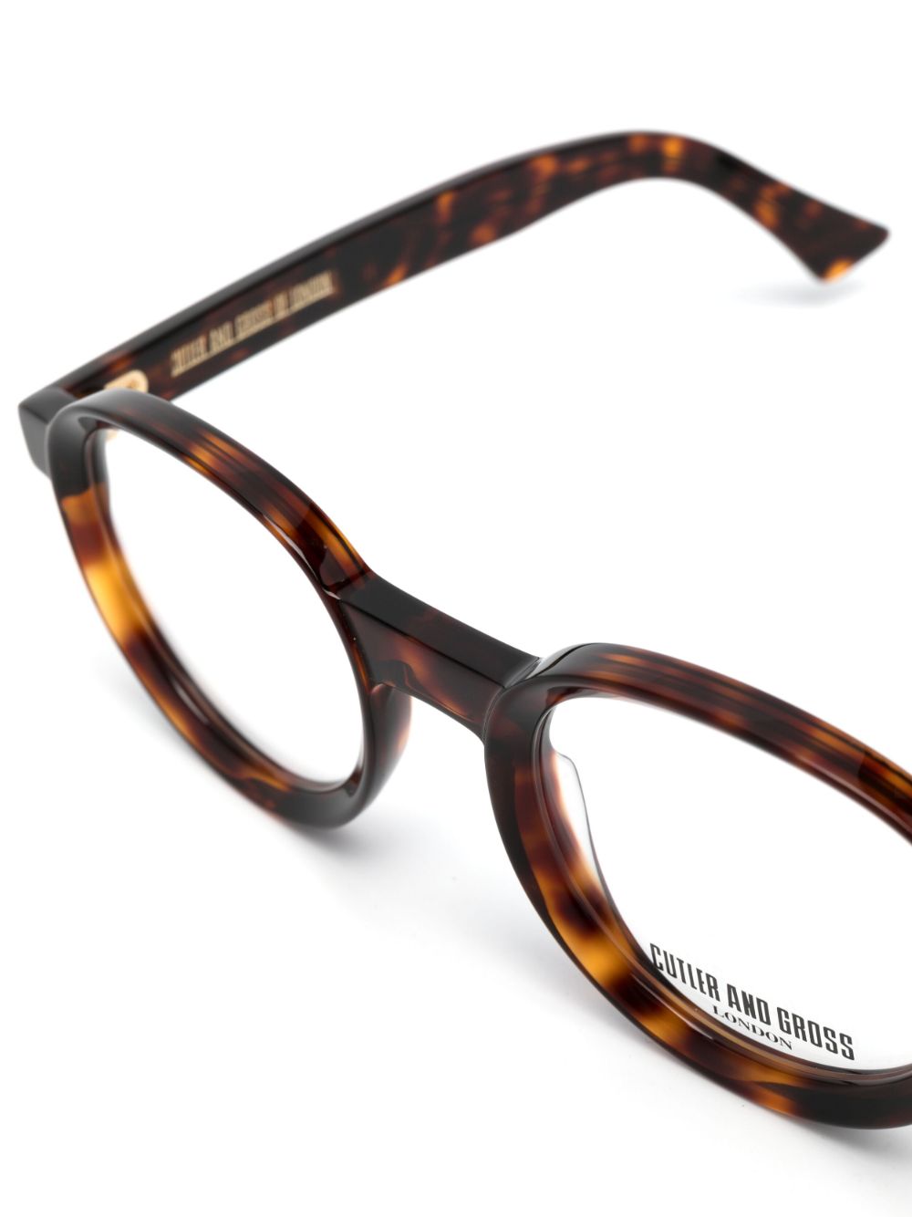 Shop Cutler And Gross Tortoiseshell-effect Round-frame Glasses In Brown