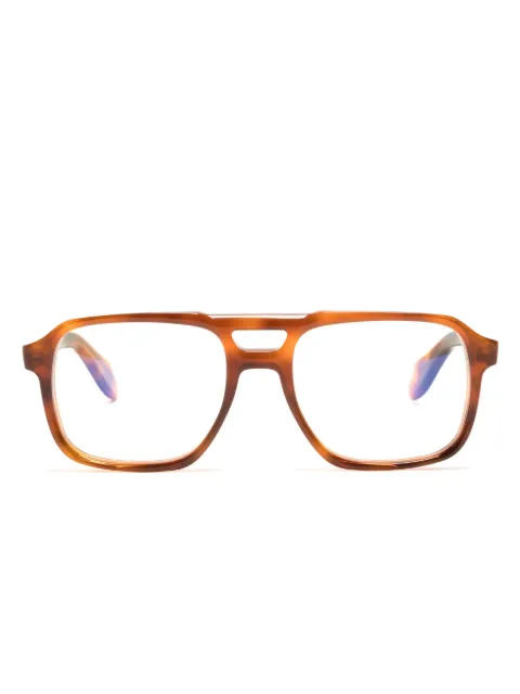 Cutler & Gross tortoiseshell-effect rectangle-frame glasses