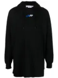 Off-White slogan-print drawstring hoodie - Black