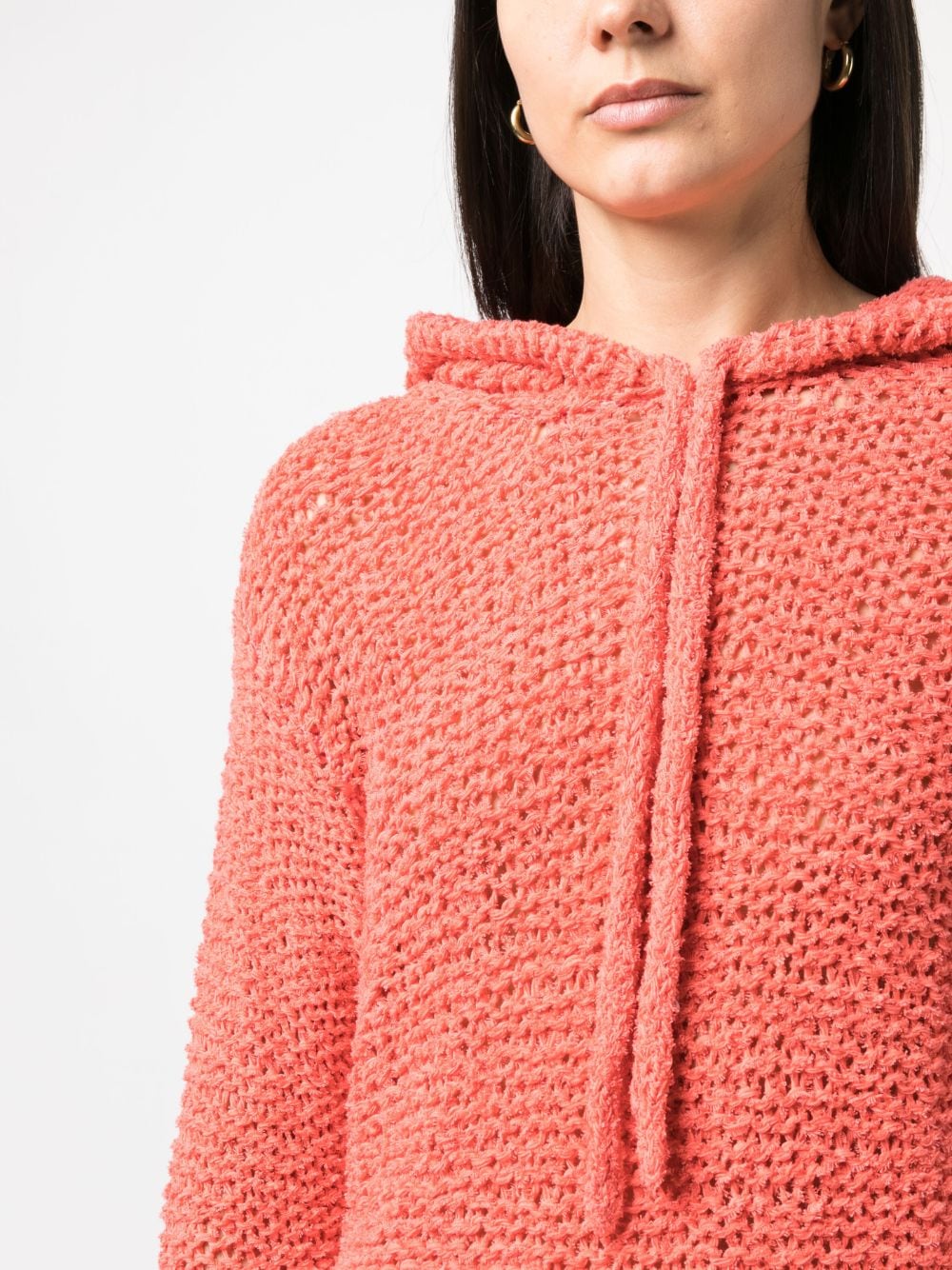 Shop Isabel Marant Idony Open-knit Hoodie In Pink