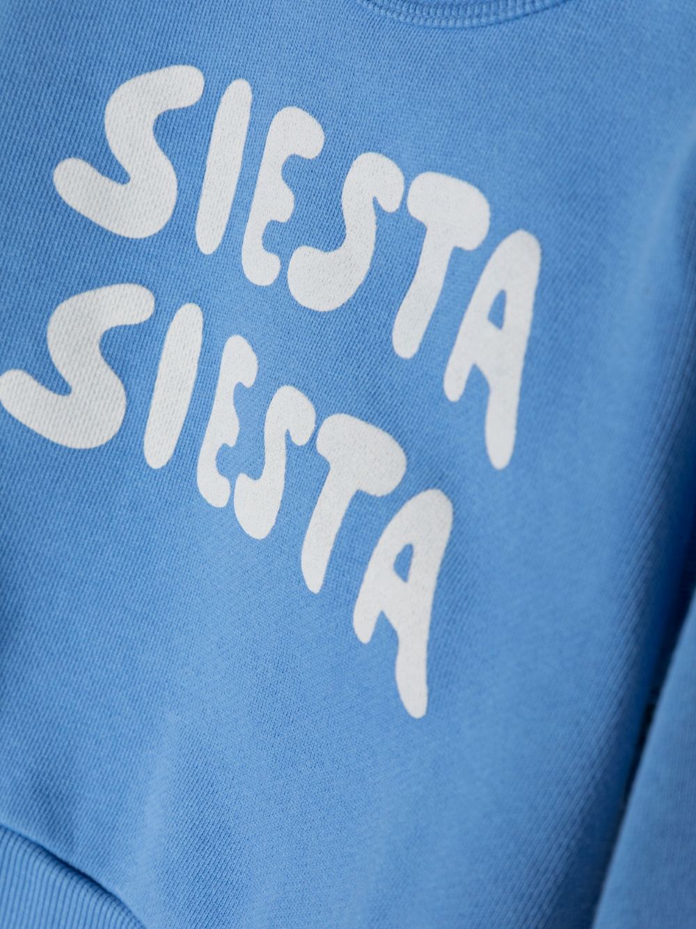Shop Tiny Cottons Slogan-print Organic Cotton Sweatshirt In Blue