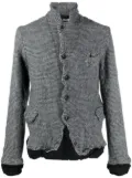 Black Comme Des Garçons check-print wool blazer - Grey