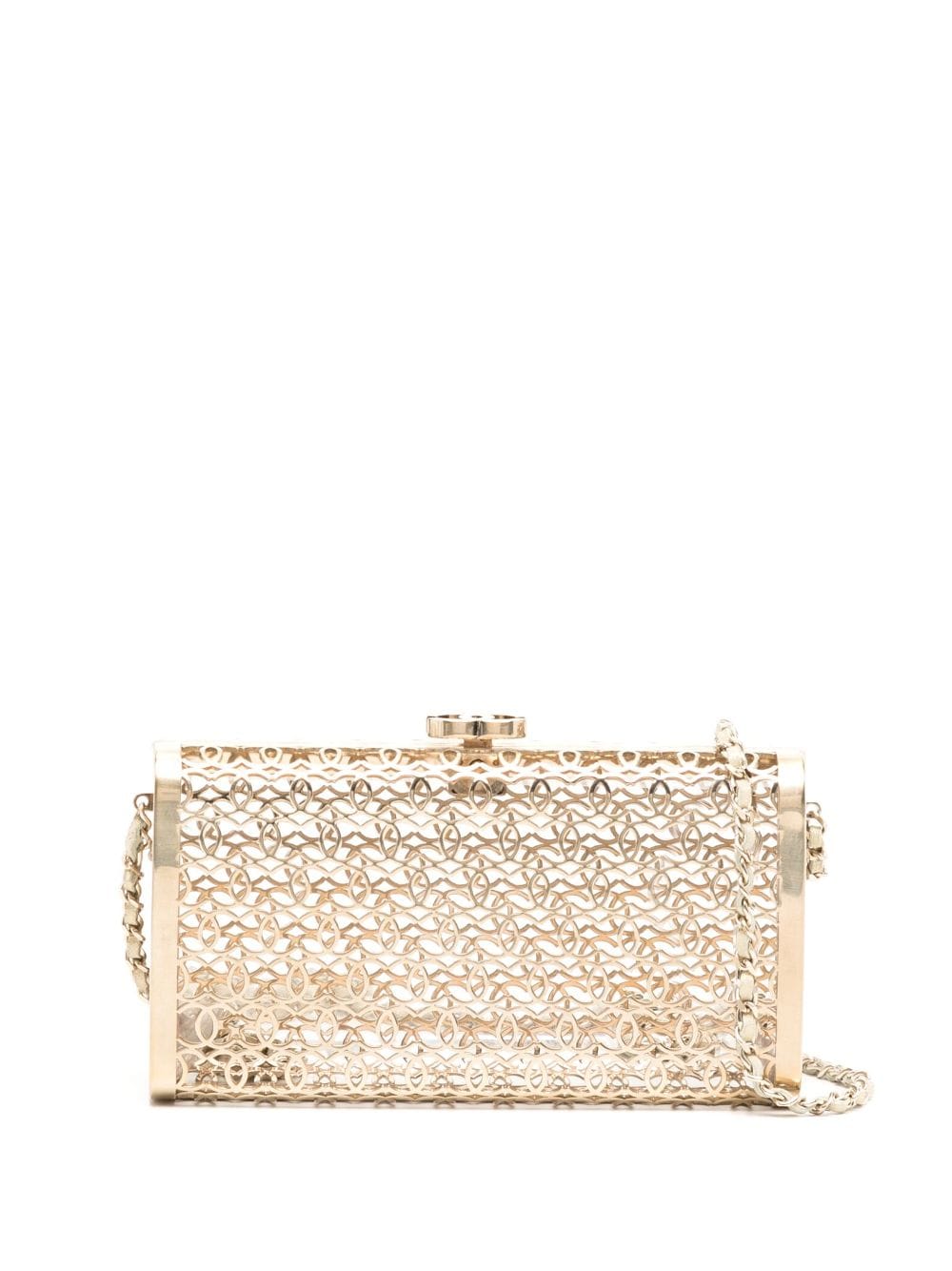 Hammered Gold Metal Bullion Bar Minaudière Clutch Gold Hardware, 2006, Handbags & Accessories, The Chanel Collection, 2022