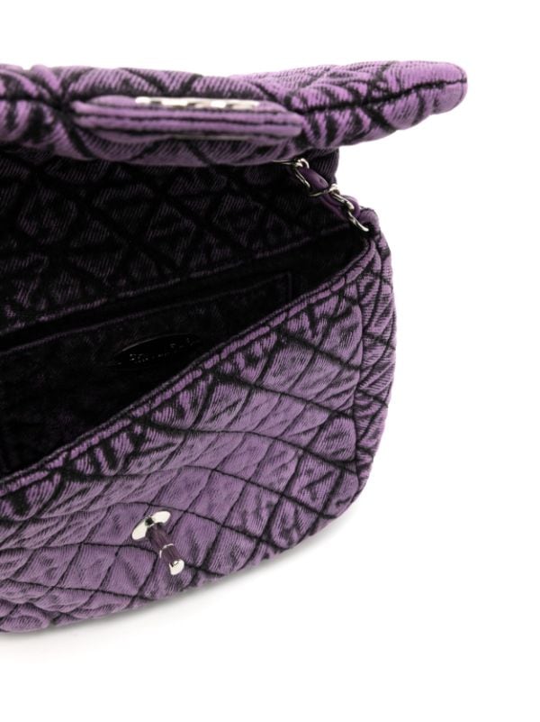 Chanel Pre-owned Mini Denim Classic Flap Shoulder Bag - Purple