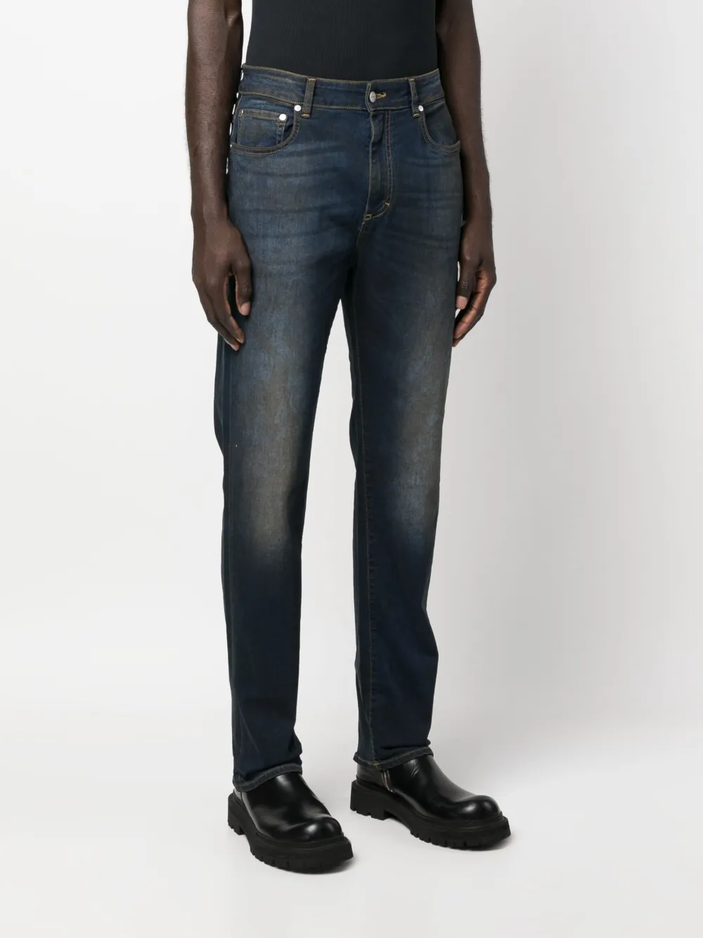 Shop Represent Straight-leg Denim Jeans In Blue