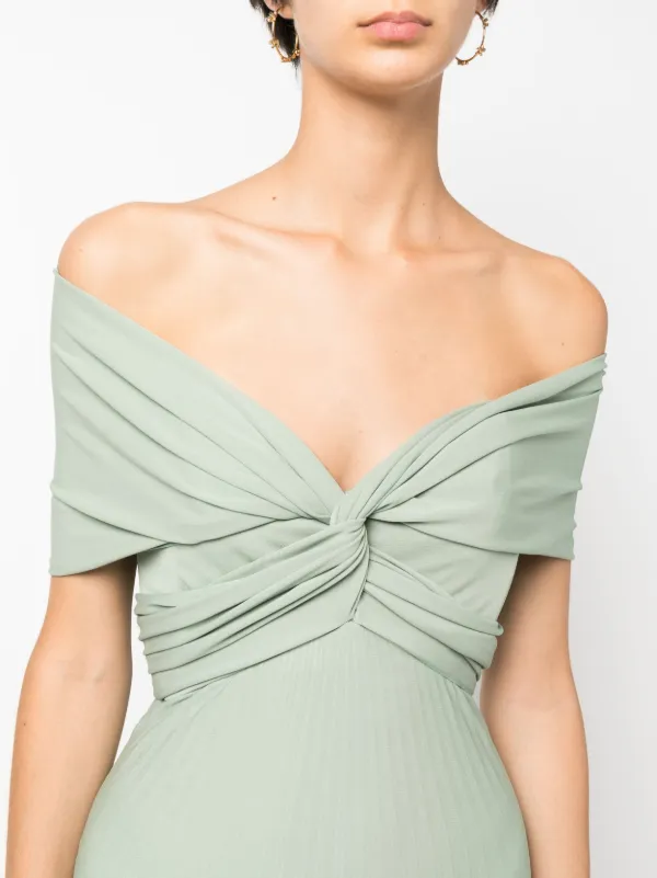 ralph lauren pleated cocktail dress $3490 Ralph Lauren Purple Label Pleated Lam Midi Cocktail Dress Gold womens XS