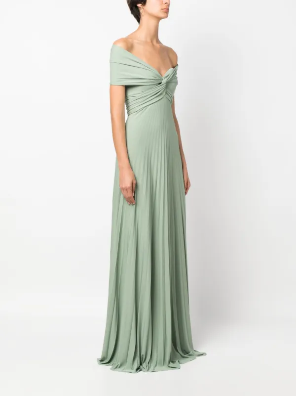 Ralph Lauren Women's Merridan Pleated Jersey Evening Dress