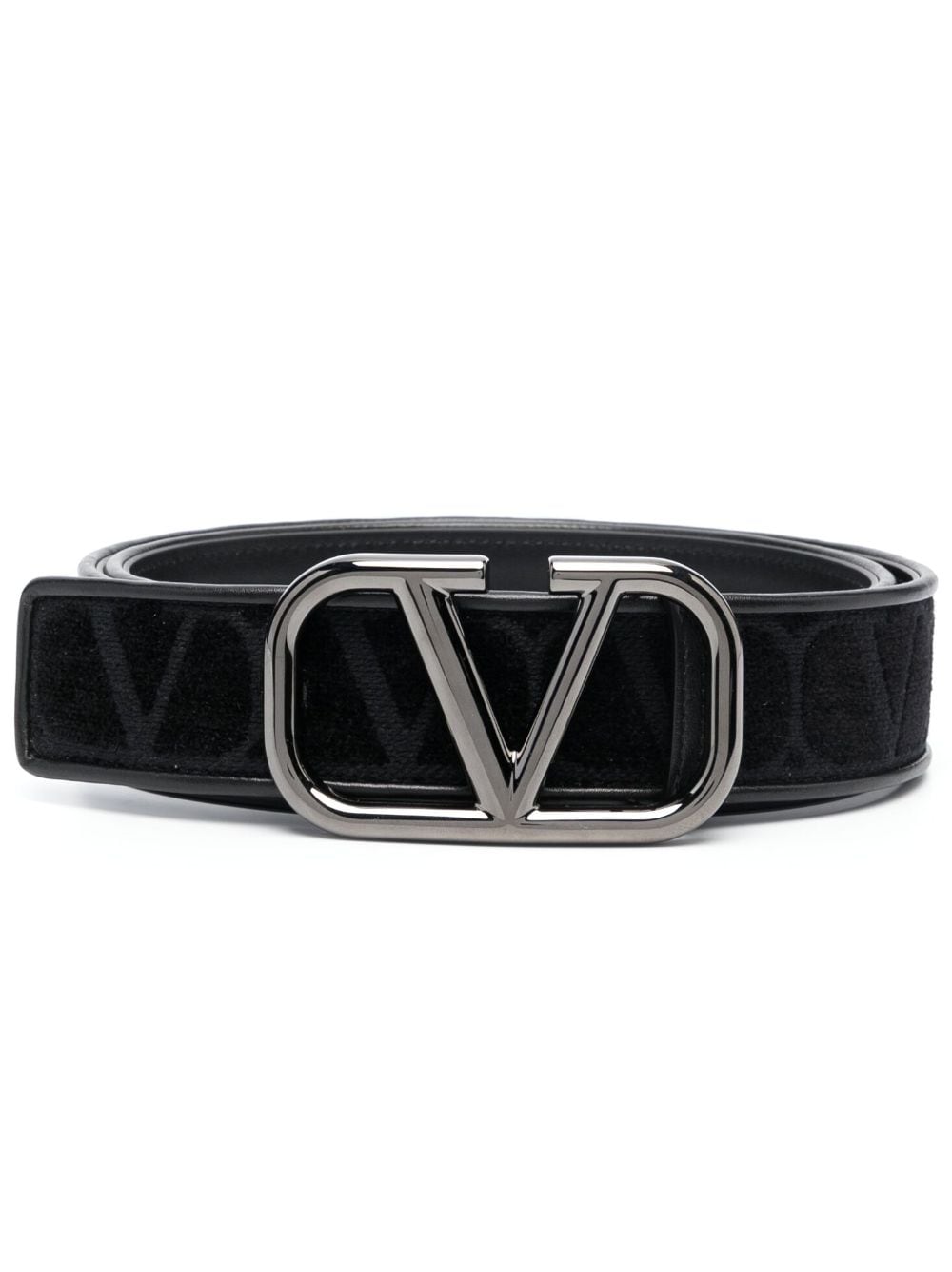 Shop Valentino Vlogo Signature Buckle Belt In Black