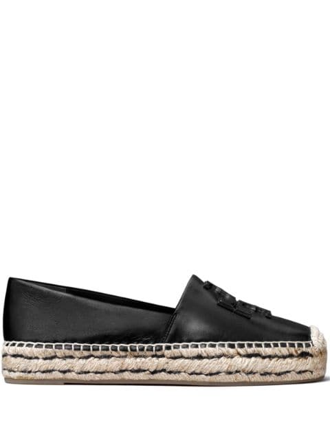 Tory Burch Ines logo-patch leather espadrilles