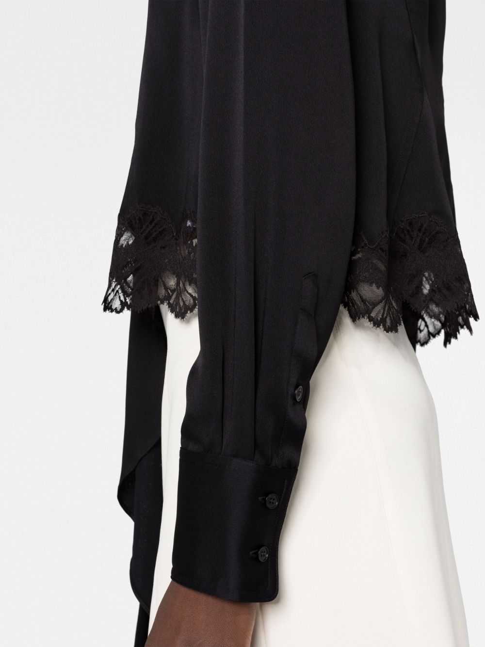 Shop Stella Mccartney Pussy-bow Long-sleeve Blouse In Black