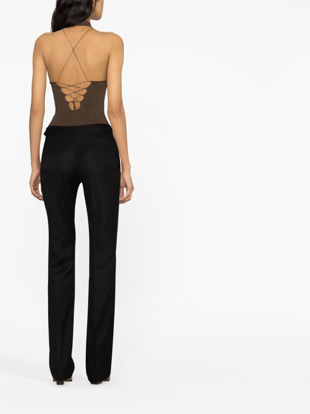 Shop Stella Mccartney Low-rise Slim Trousers In Black