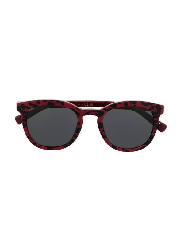 Dolce Gabbana Kids leopard print cat eye Sunglasses Red FARFETCH AO