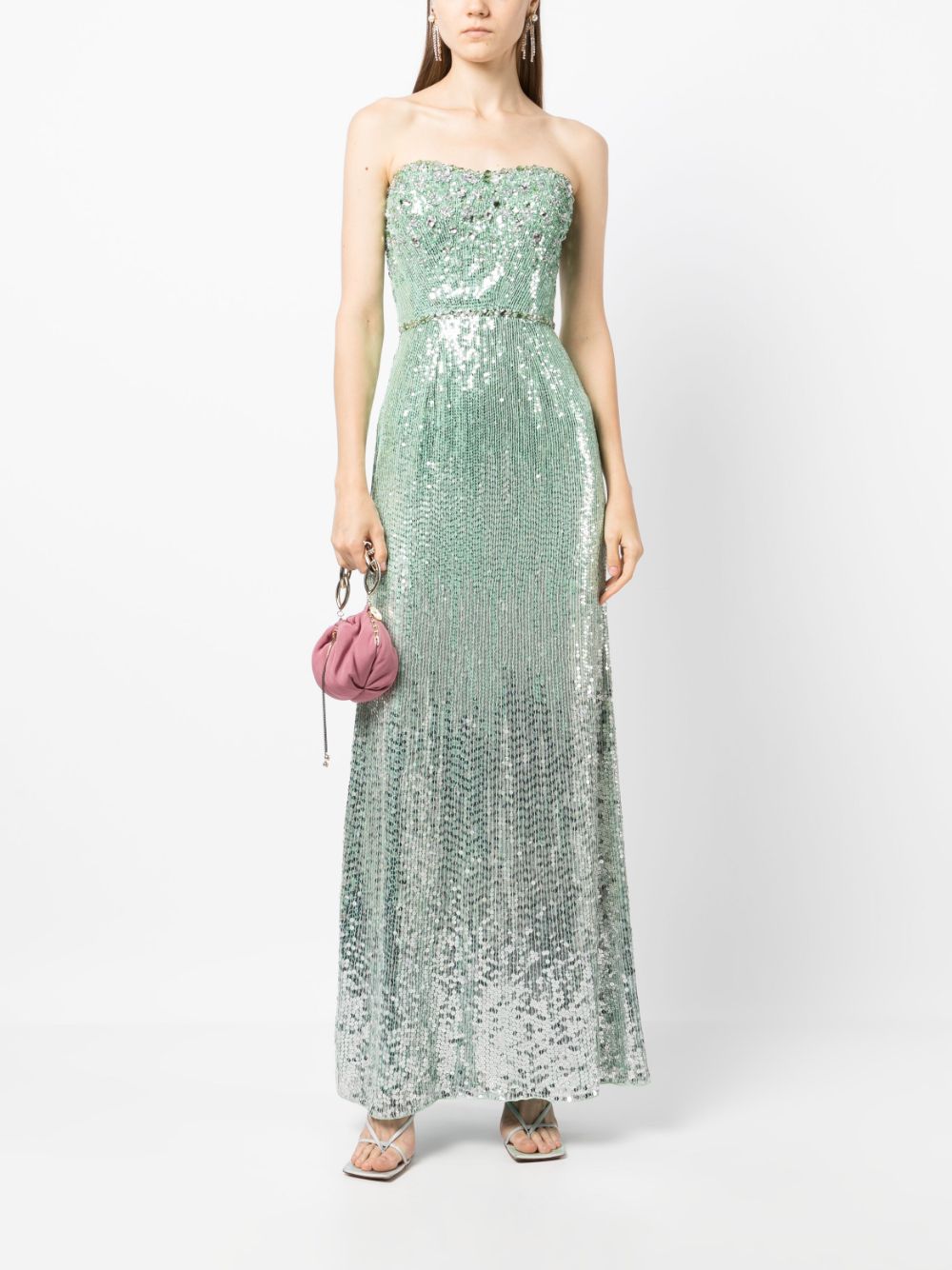 Jenny Packham Off-shoulder jurk - Groen