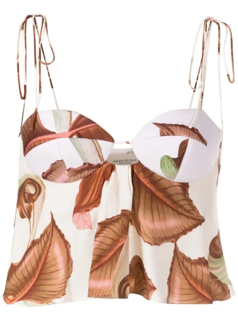 Adriana Degreas graphic-print silk top 