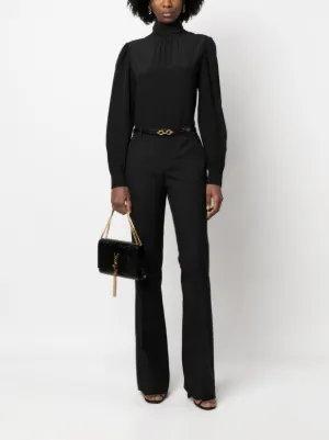 SAINT LAURENT ロウエストフレアトラウサ 739692Y7E63 1000 Saint Laurent（サンローラン）ウィメンズ フレアパンツ - FARFETCH