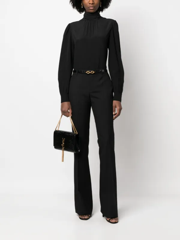 Saint Laurent high-waist Flared Trousers | Black | FARFETCH SG