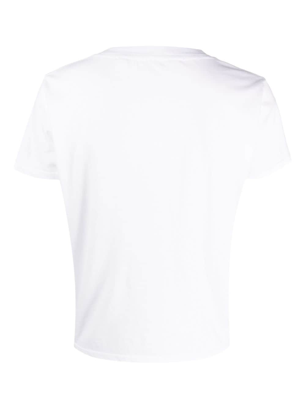 Shop Mother Short-sleeve Supima Cotton T-shirt In White