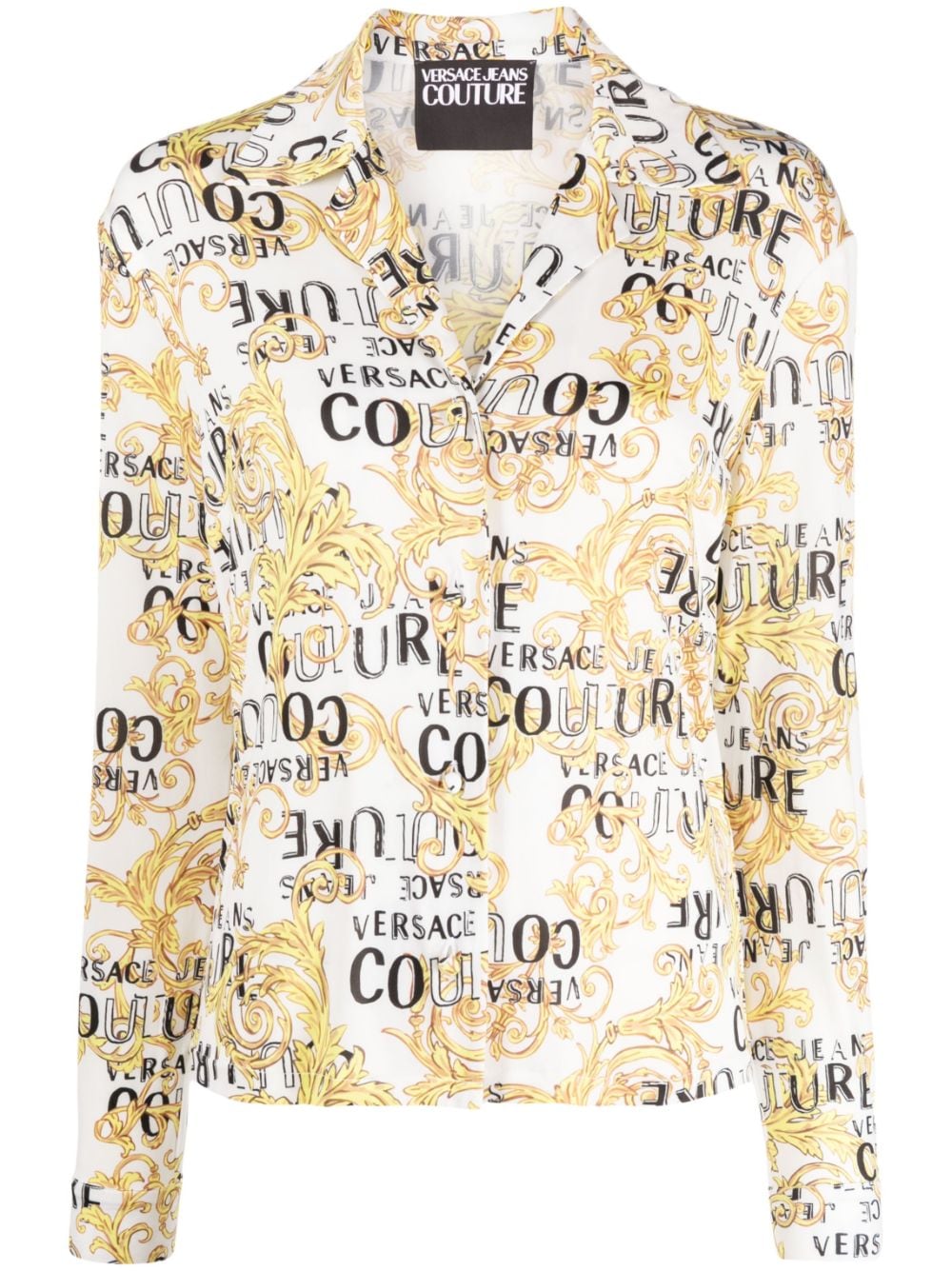 Versace Jeans Couture Logo Couture Print Shirt In Weiss