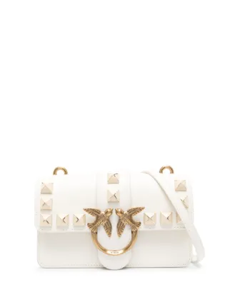 PINKO Mini Love One Studded Shoulder Bag Neutrals FARFETCH UK