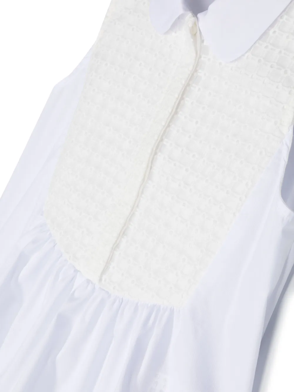 Simonetta Lace-panelling Sleeveless Shirt In White