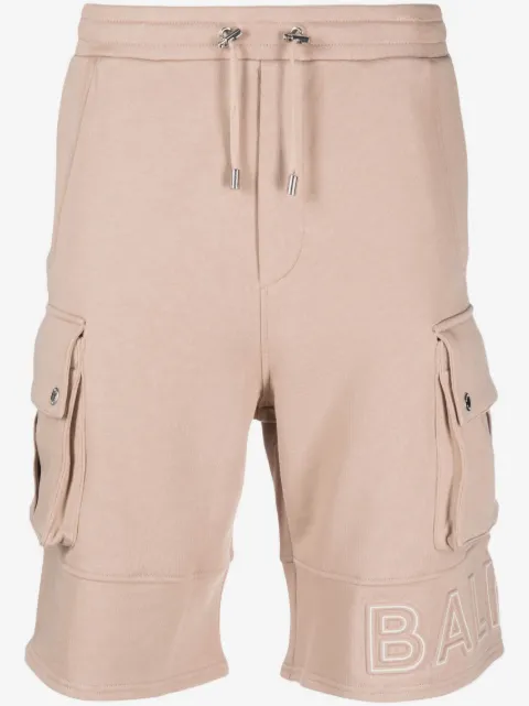 Balmain embossed-logo cotton bermuda shorts