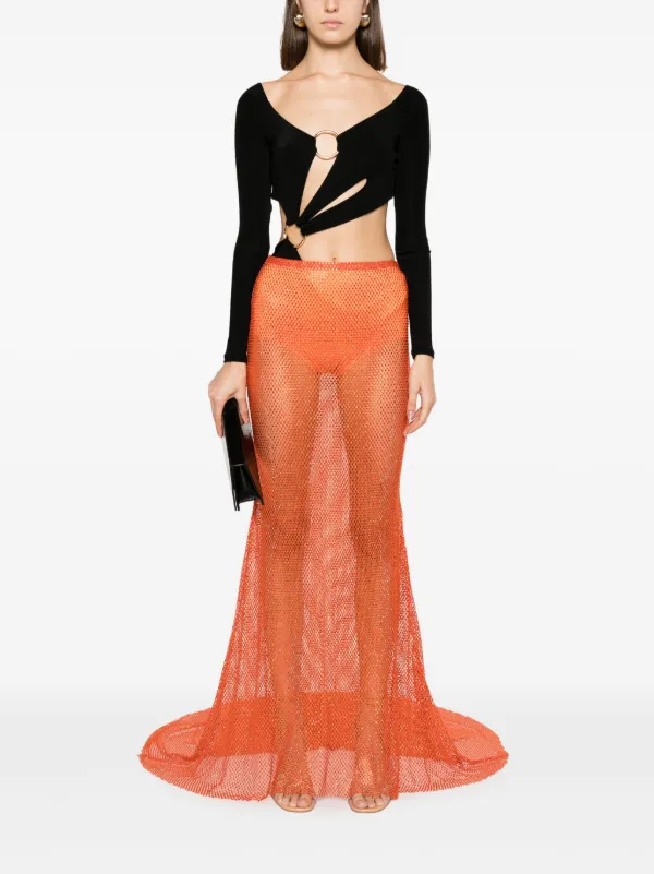 スカート Giuseppe Di Morabito Skirts Giuseppe Di Morabito crystal-embellished Mesh Maxi Skirt