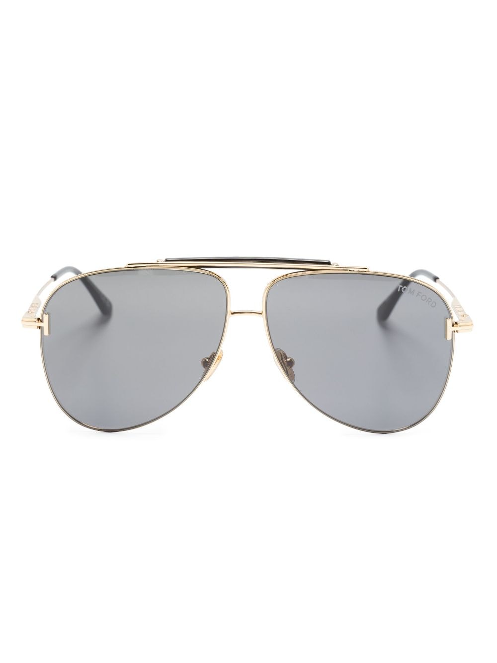 Tom Ford Polished Pilot-frame Sunglasses In Gold