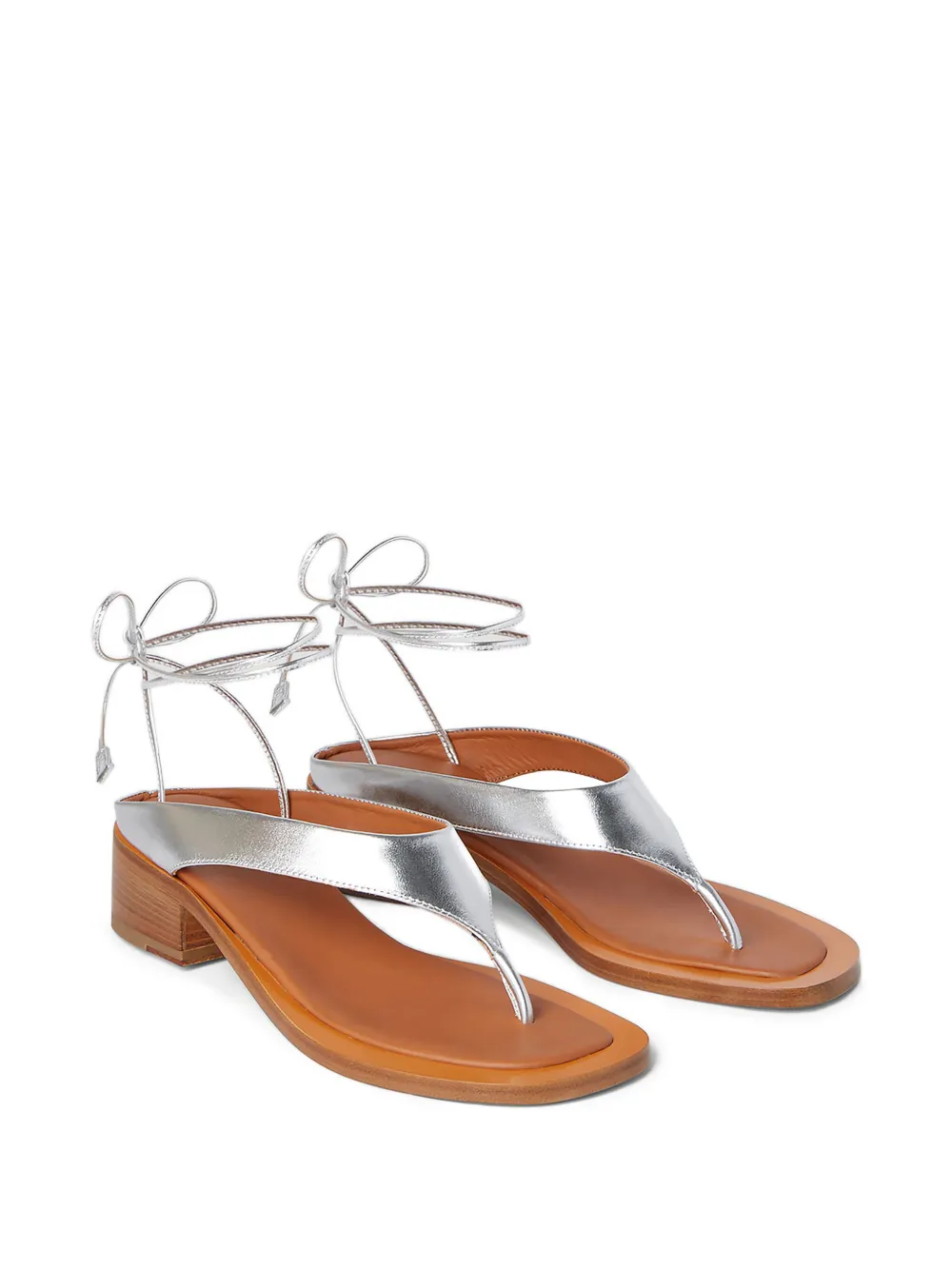 Durazzi Milano Leren sandalen met strik Zilver