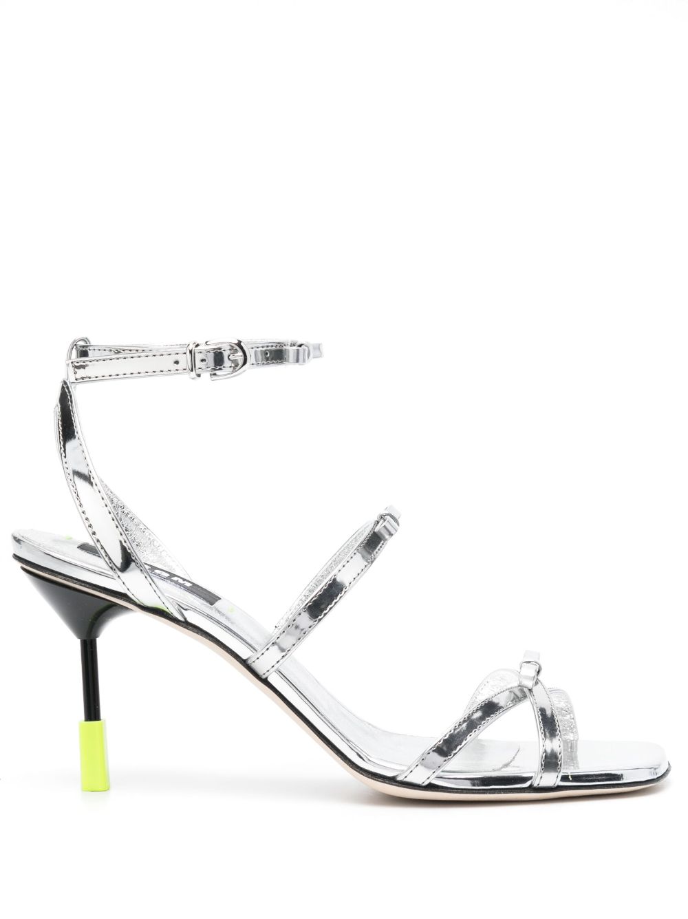 MSGM BOW-DETAIL LEATHER 90MM SANDALS