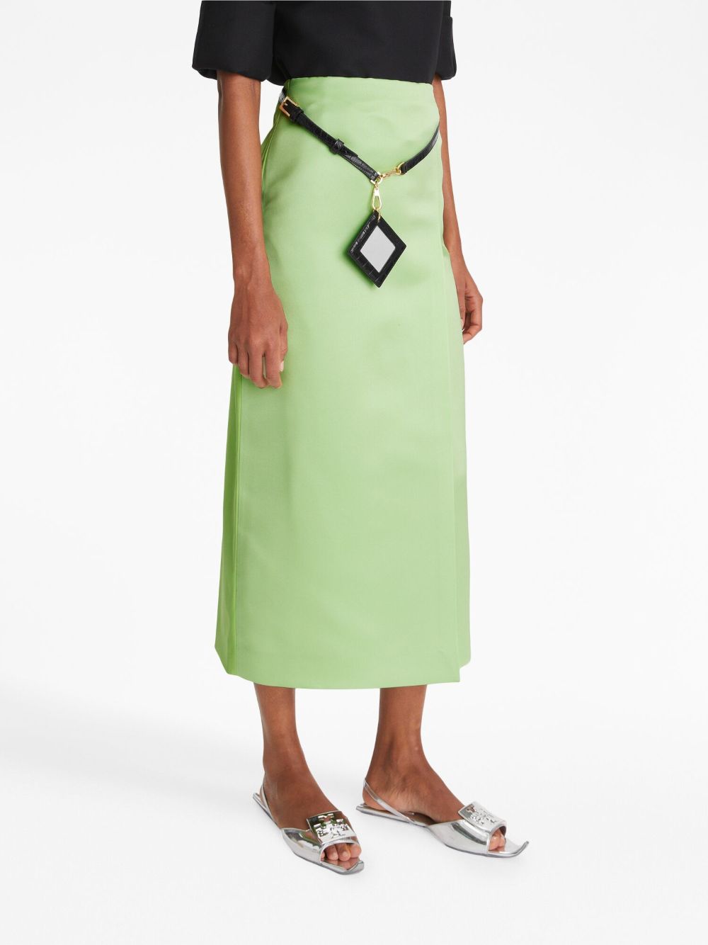 Shop Tory Burch Silk Wrap Midi Skirt In Grün